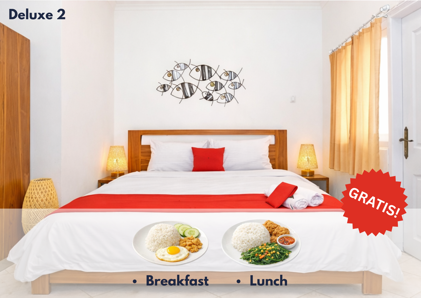 Bali Deluxe Room 2 FREE BREAKFAST & LUNCH SETIAP HARI